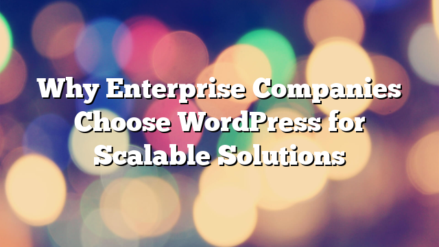 Why Enterprise Companies Choose WordPress for Scalable Solutions